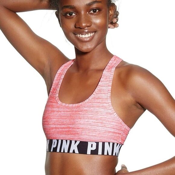 Victoria's Secret PINK The Player Signature Logo Digital Racerback Sports Bra M - Picture 1 of 5